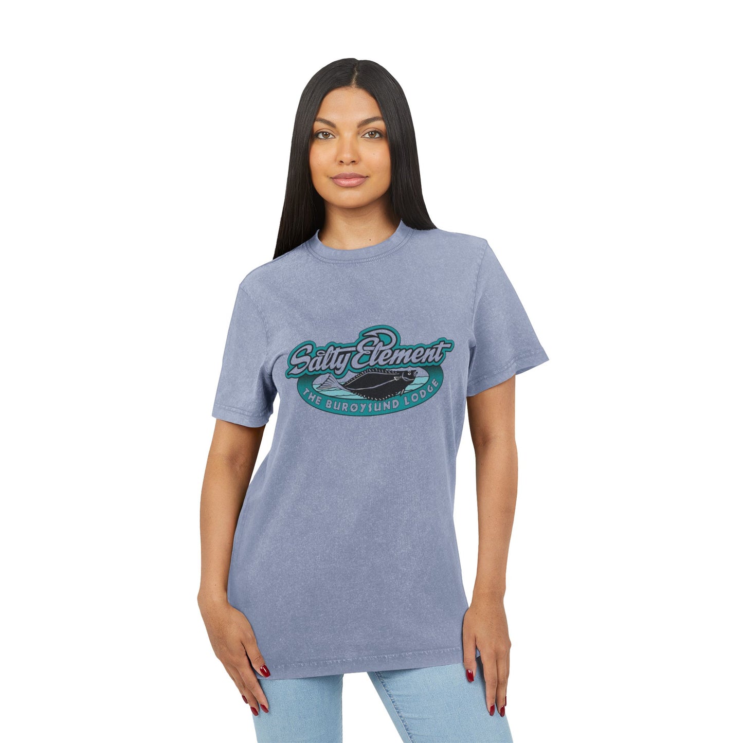 Vintage T-Shirt im Acid-Wash-Look – Mit Salty Element Logo für den maritimen Stil mit Charakter