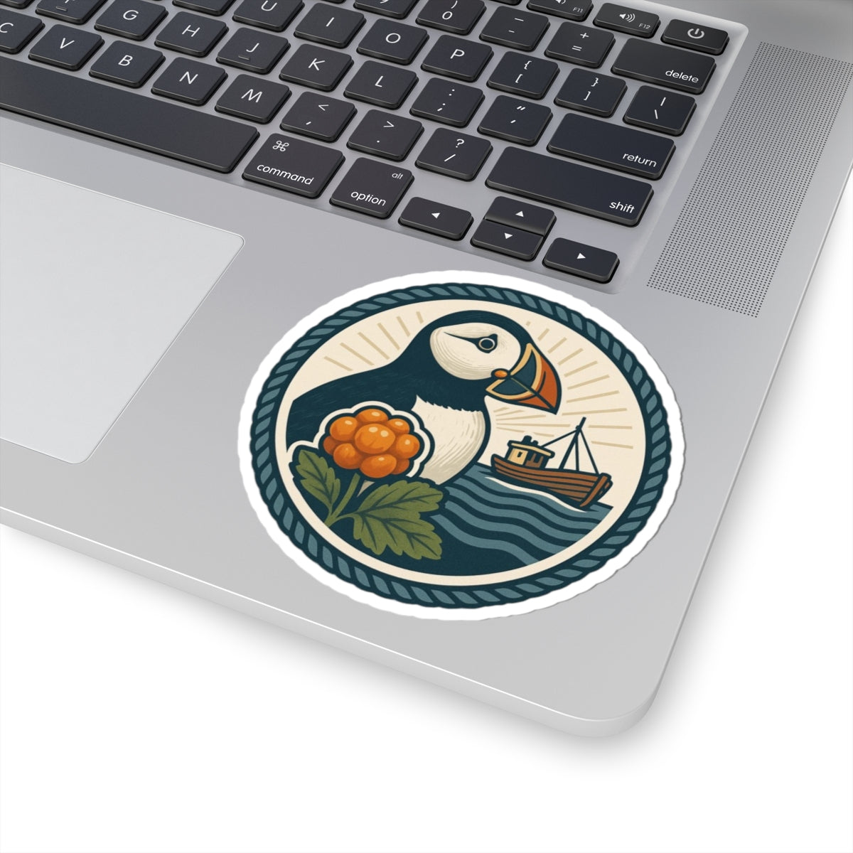 Puffin Adventure Kiss-Cut Stickers, Nautical Decor for Laptop, Boat Lovers, Gift for Nature Enthusiasts, Ocean-Themed Stickers