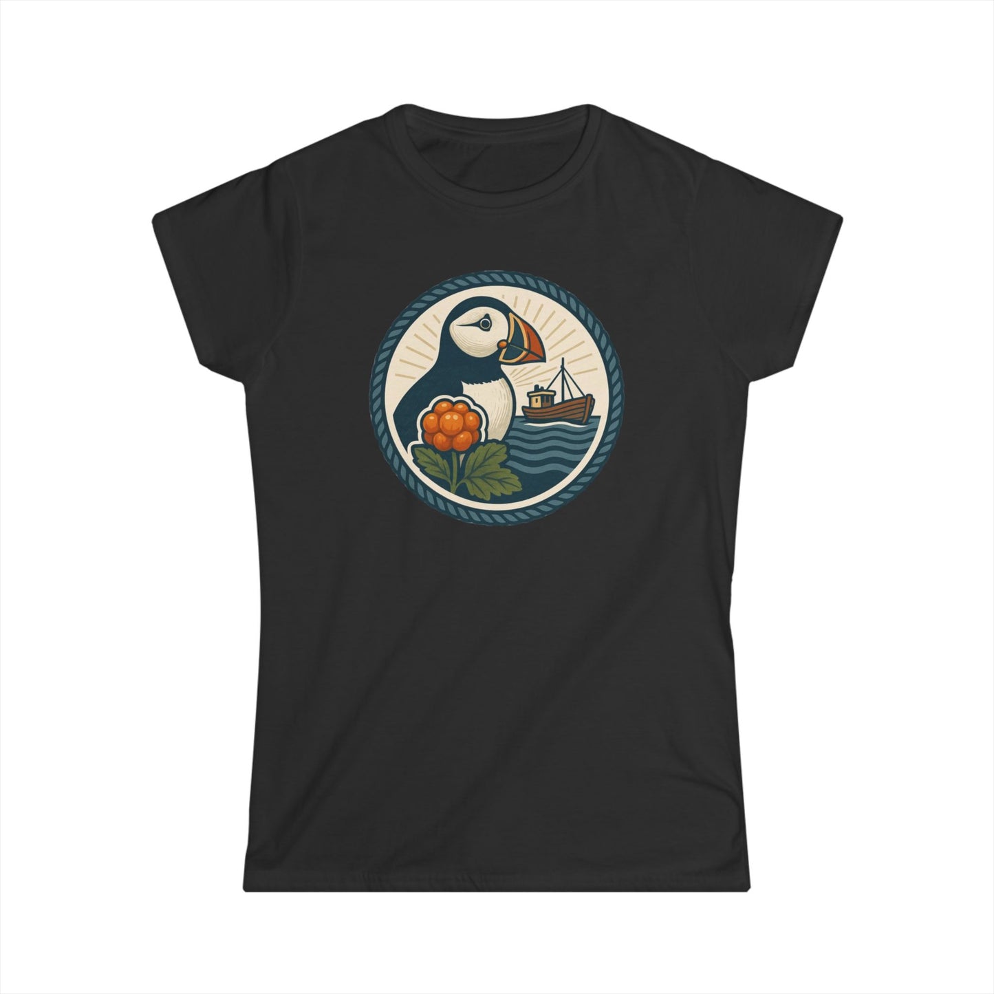 Softstyle Damen-T-Shirt „Puffin Edition“ – Fröhlich. Bequem. Persönlich.