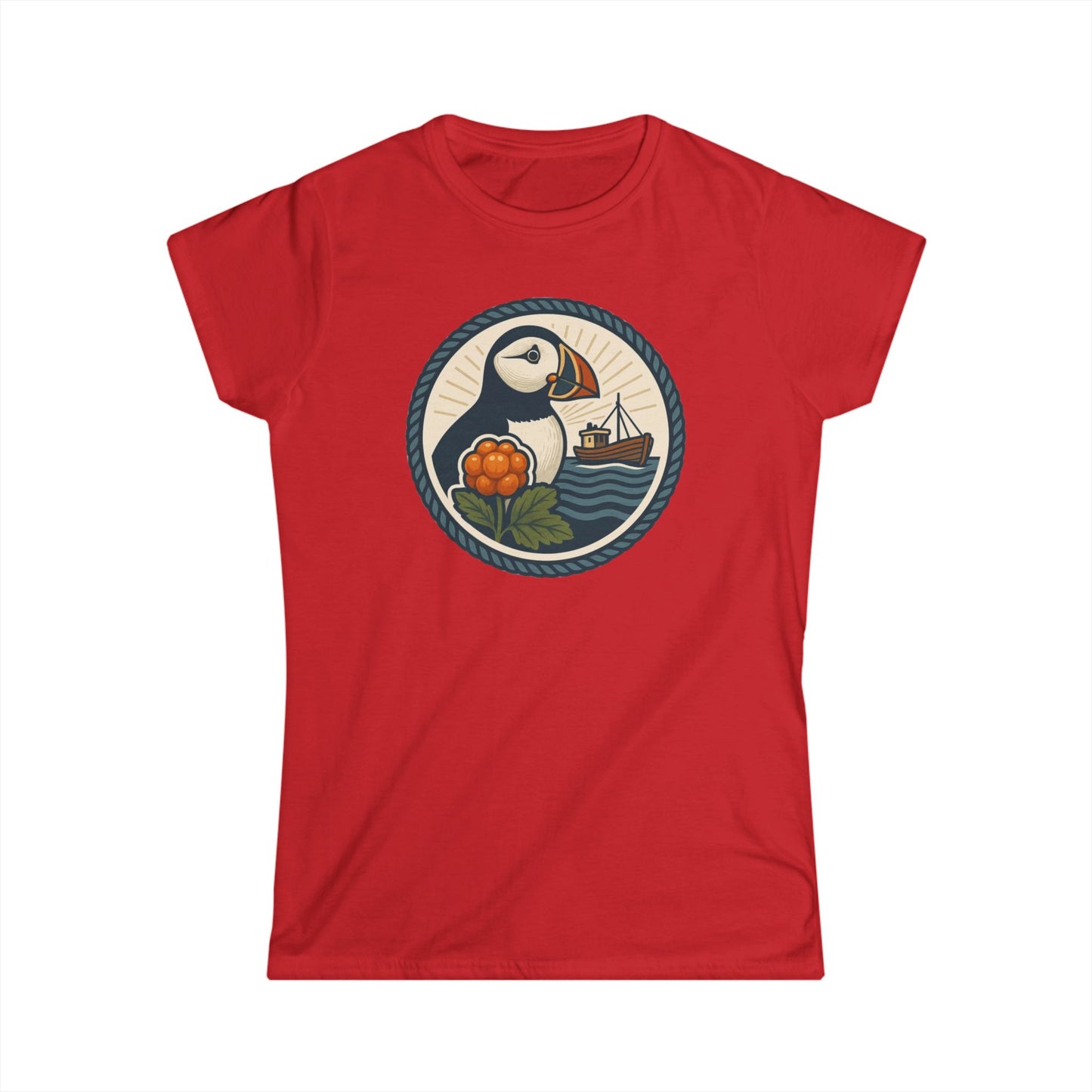 Softstyle Damen-T-Shirt „Puffin Edition“ – Fröhlich. Bequem. Persönlich.