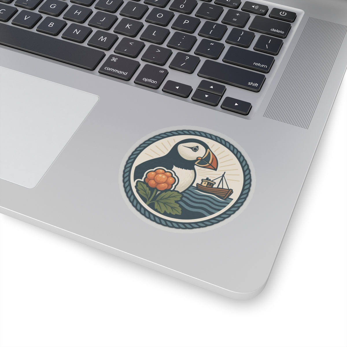 Puffin Adventure Kiss-Cut Stickers, Nautical Decor for Laptop, Boat Lovers, Gift for Nature Enthusiasts, Ocean-Themed Stickers