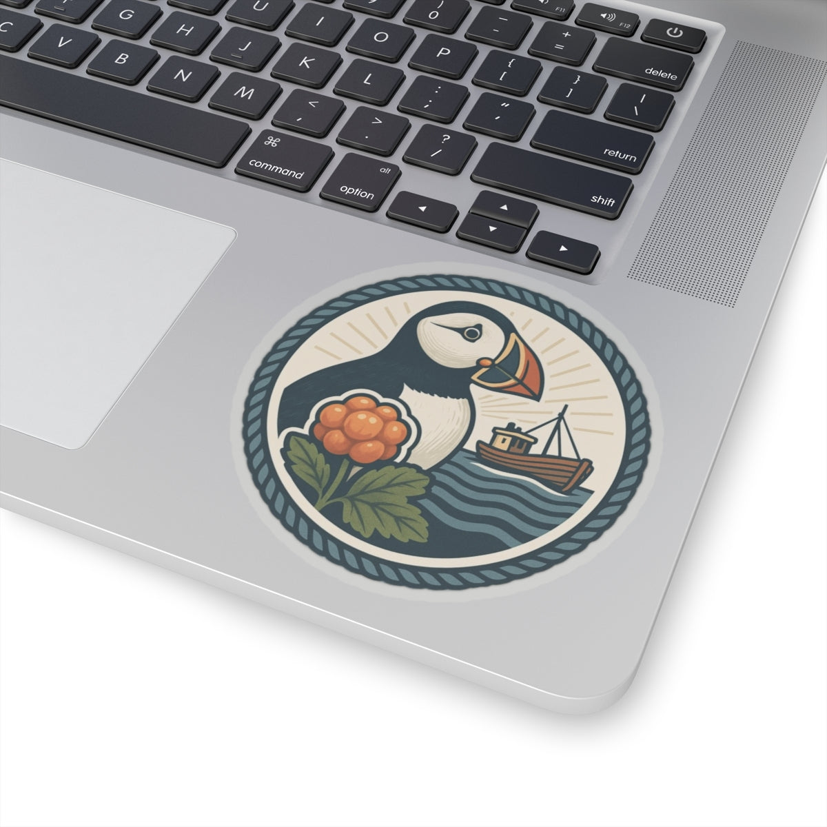Puffin Adventure Kiss-Cut Stickers, Nautical Decor for Laptop, Boat Lovers, Gift for Nature Enthusiasts, Ocean-Themed Stickers