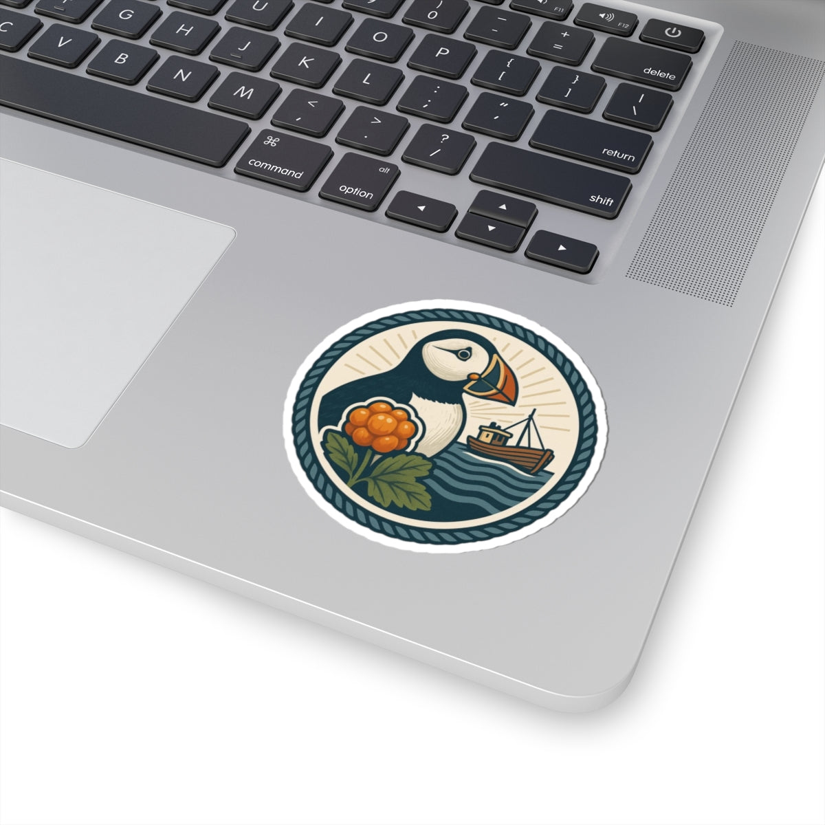 Puffin Adventure Kiss-Cut Stickers, Nautical Decor for Laptop, Boat Lovers, Gift for Nature Enthusiasts, Ocean-Themed Stickers