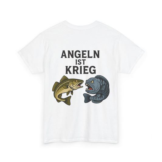 Unisex Heavy Cotton T-Shirt – „Angeln ist Krieg“ – Für alle, die es ernst meinen