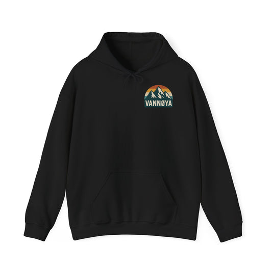 Adventure-Ready Unisex Hoodie with Vintage Lodge Design