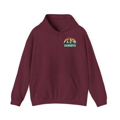 Adventure-Ready Unisex Hoodie with Vintage Lodge Design