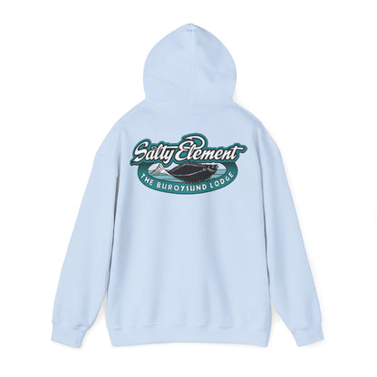 Adventure-Ready Unisex Hoodie with Vintage Lodge Design