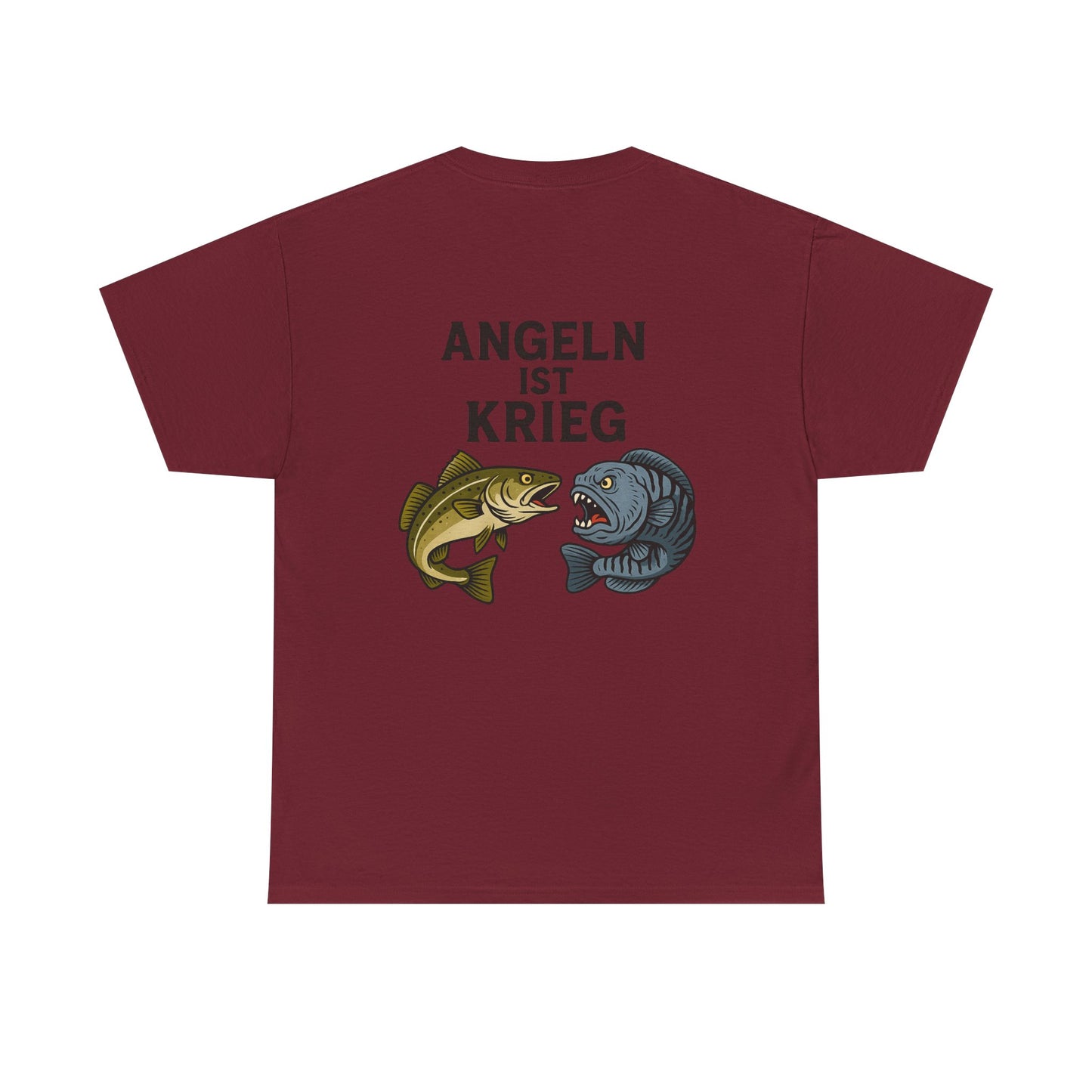 Unisex Heavy Cotton T-Shirt – „Angeln ist Krieg“ – Für alle, die es ernst meinen