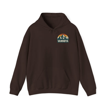 Adventure-Ready Unisex Hoodie with Vintage Lodge Design