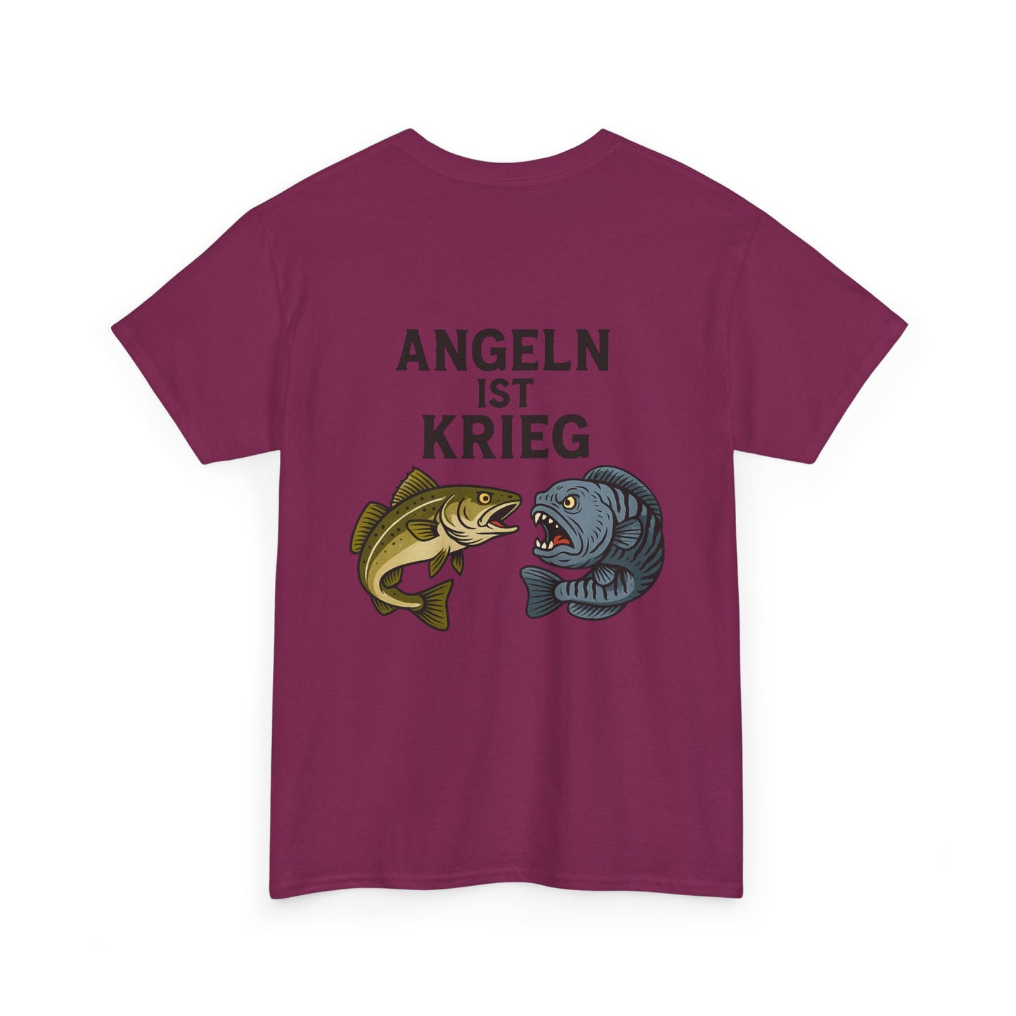 Unisex Heavy Cotton T-Shirt – „Angeln ist Krieg“ – Für alle, die es ernst meinen