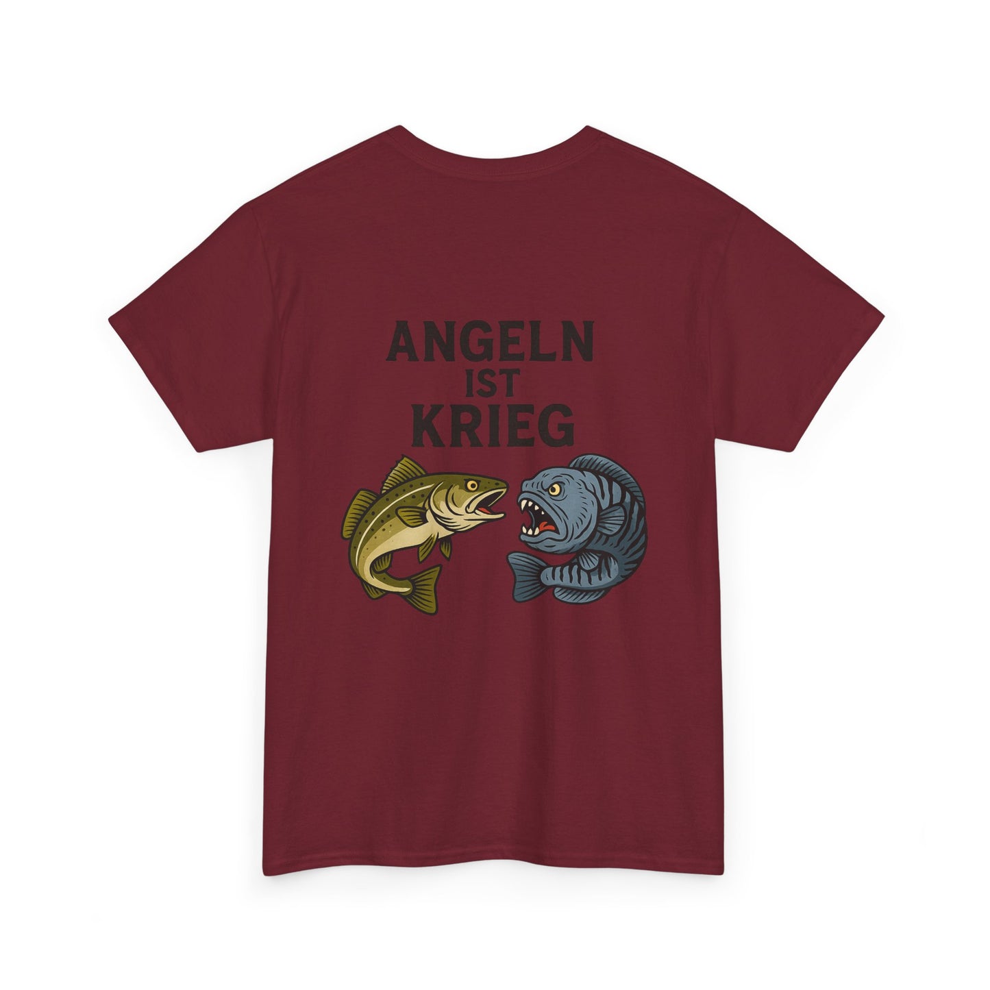 Unisex Heavy Cotton T-Shirt – „Angeln ist Krieg“ – Für alle, die es ernst meinen