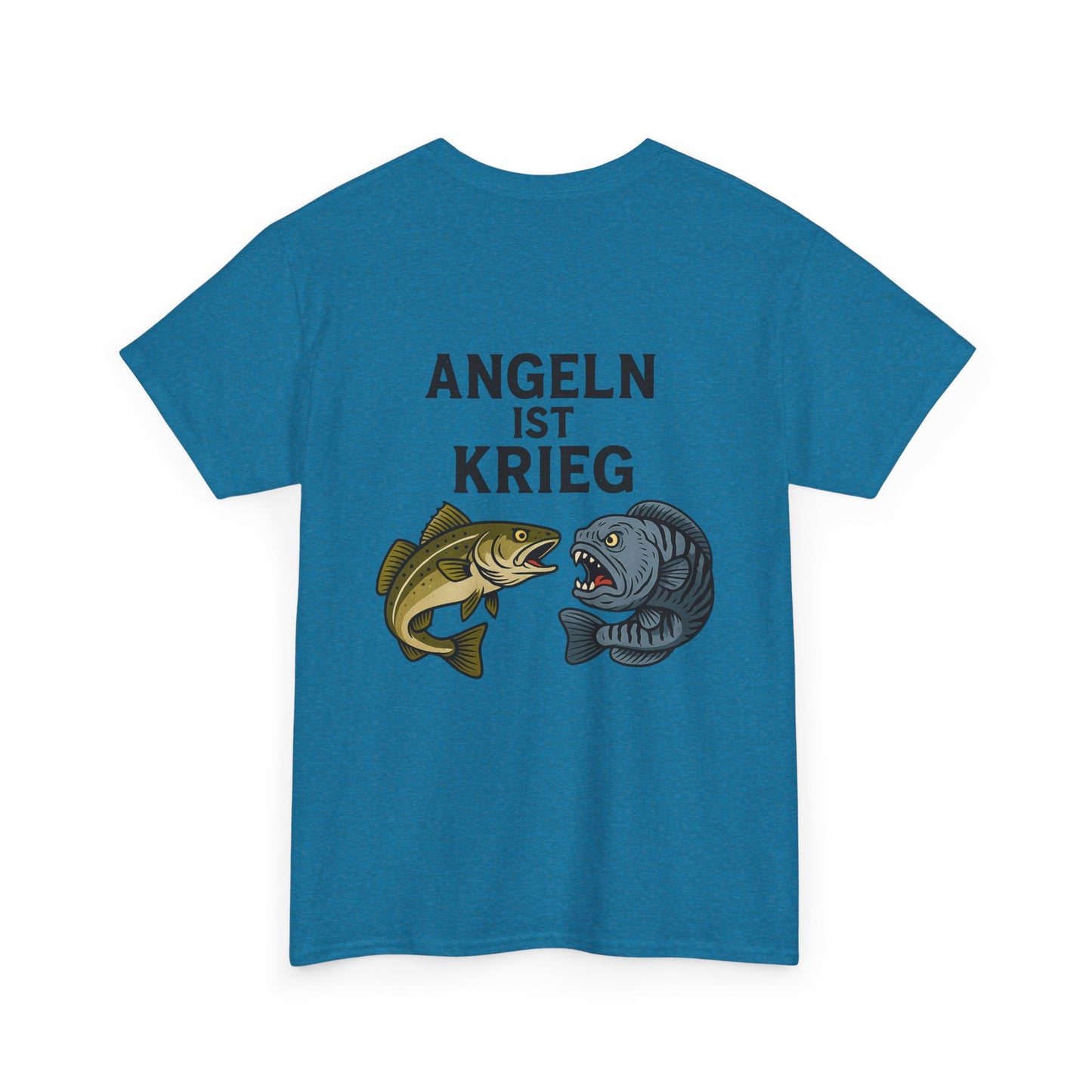 Unisex Heavy Cotton T-Shirt – „Angeln ist Krieg“ – Für alle, die es ernst meinen