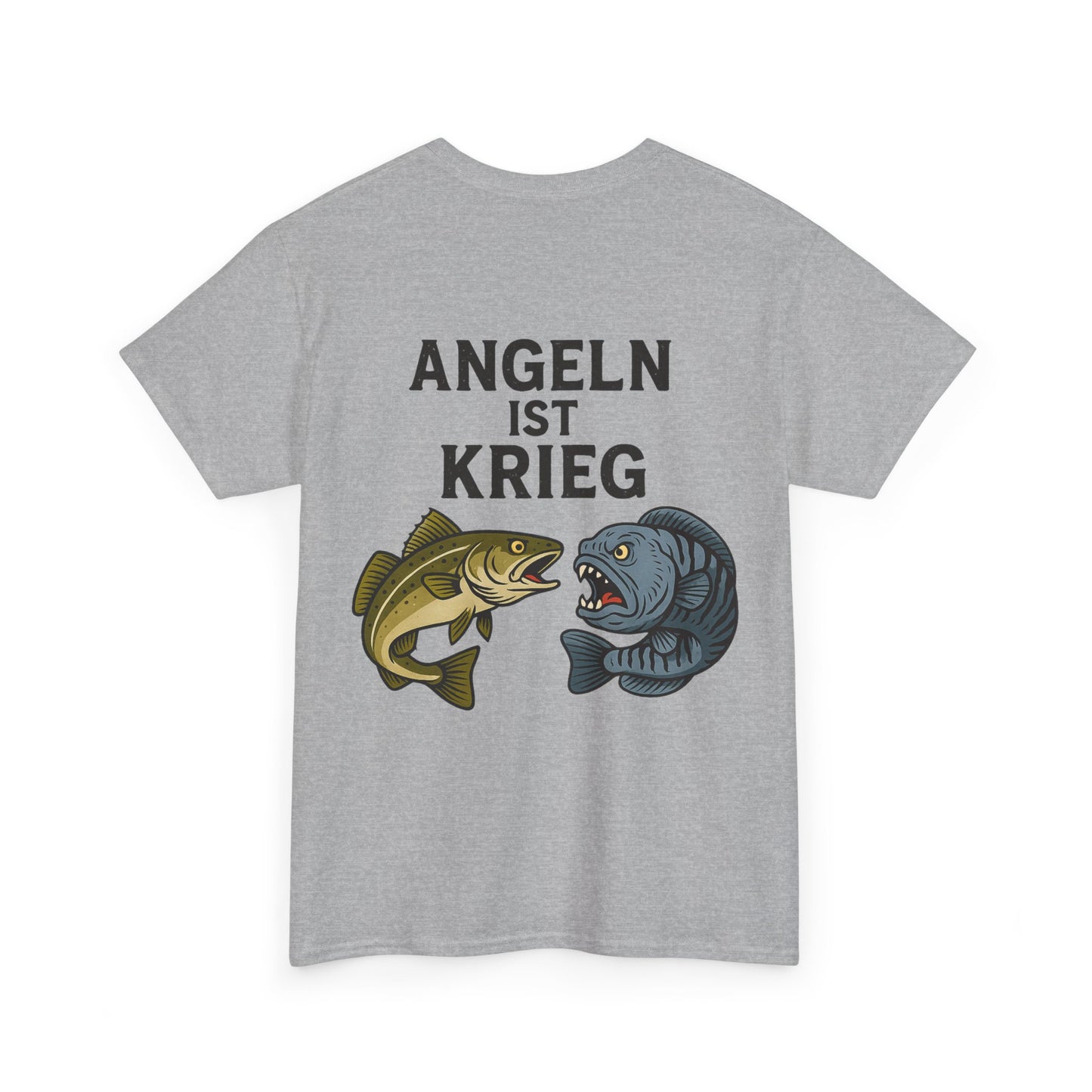 Unisex Heavy Cotton T-Shirt – „Angeln ist Krieg“ – Für alle, die es ernst meinen