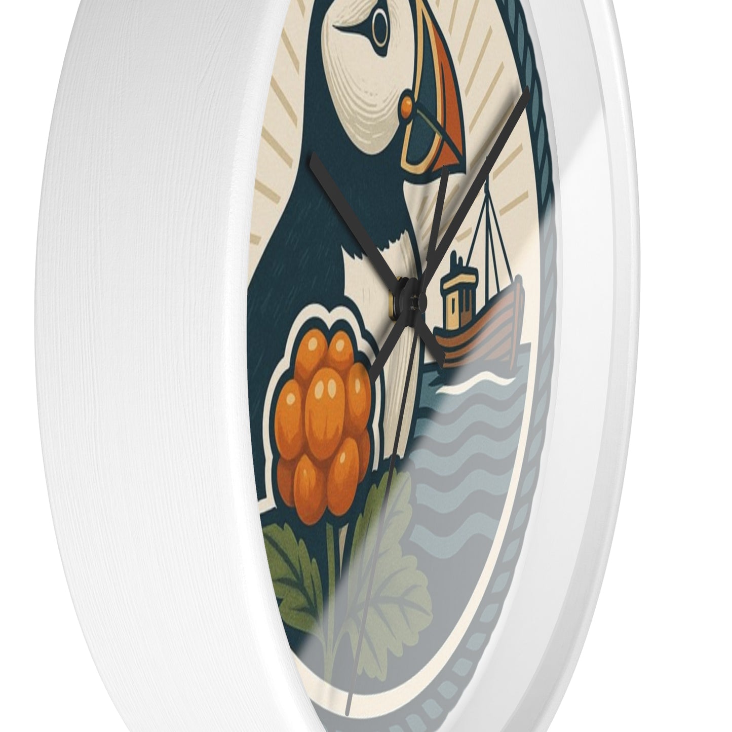 Puffin trifft Präzision – unsere Wanduhr mit nordischem Charme