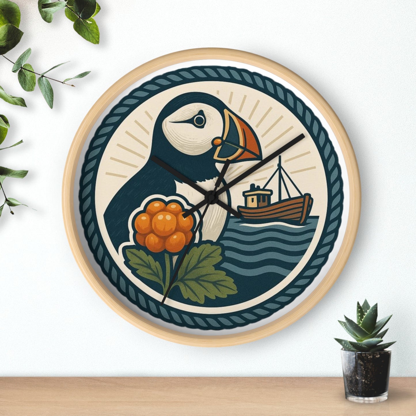 Puffin trifft Präzision – unsere Wanduhr mit nordischem Charme