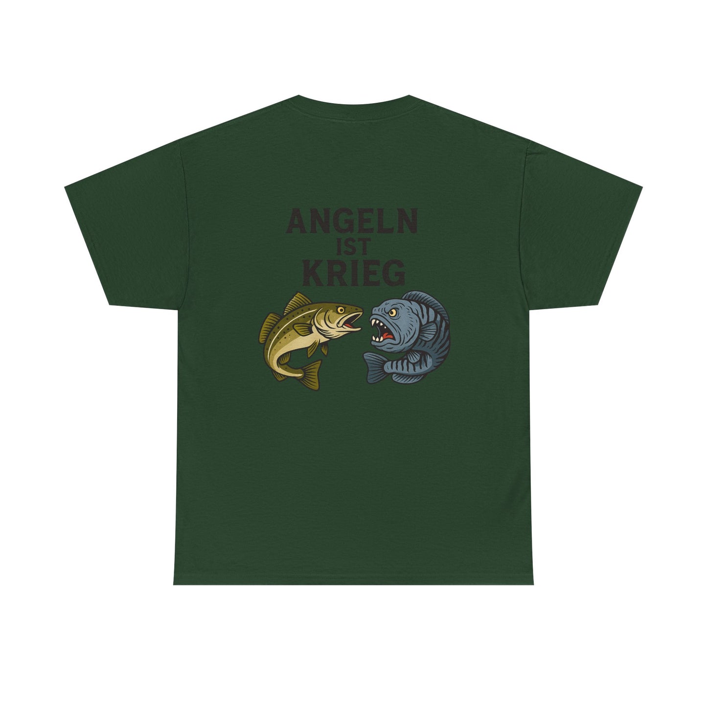 Unisex Heavy Cotton T-Shirt – „Angeln ist Krieg“ – Für alle, die es ernst meinen
