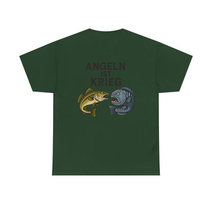 Unisex Heavy Cotton T-Shirt – „Angeln ist Krieg“ – Für alle, die es ernst meinen