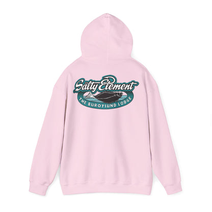 Adventure-Ready Unisex Hoodie with Vintage Lodge Design