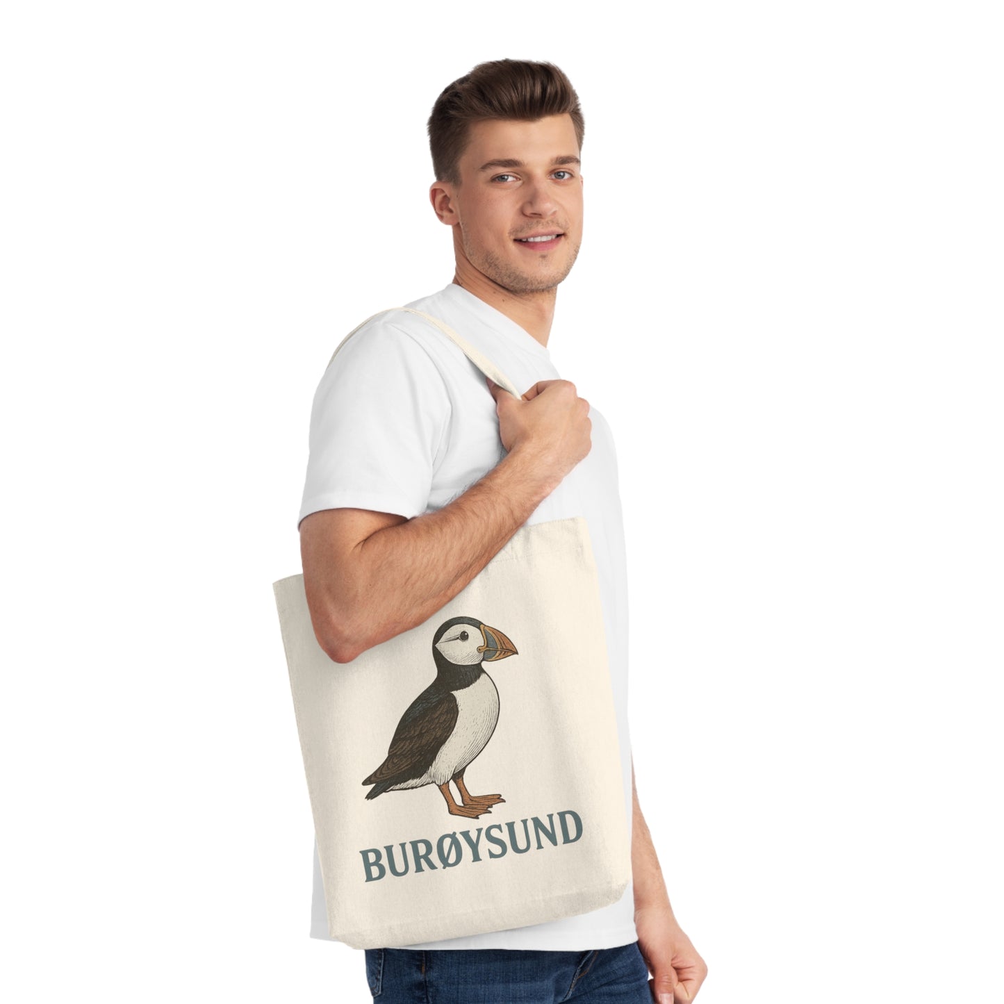 Nachhaltige Tragetasche mit Papageientaucher – Naturverbunden. Praktisch.