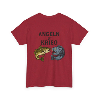 Unisex Heavy Cotton T-Shirt – „Angeln ist Krieg“ – Für alle, die es ernst meinen
