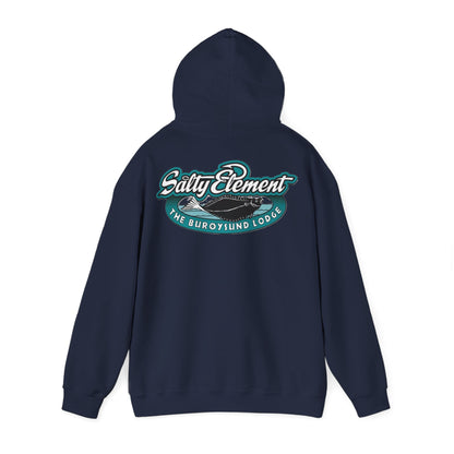 Adventure-Ready Unisex Hoodie with Vintage Lodge Design