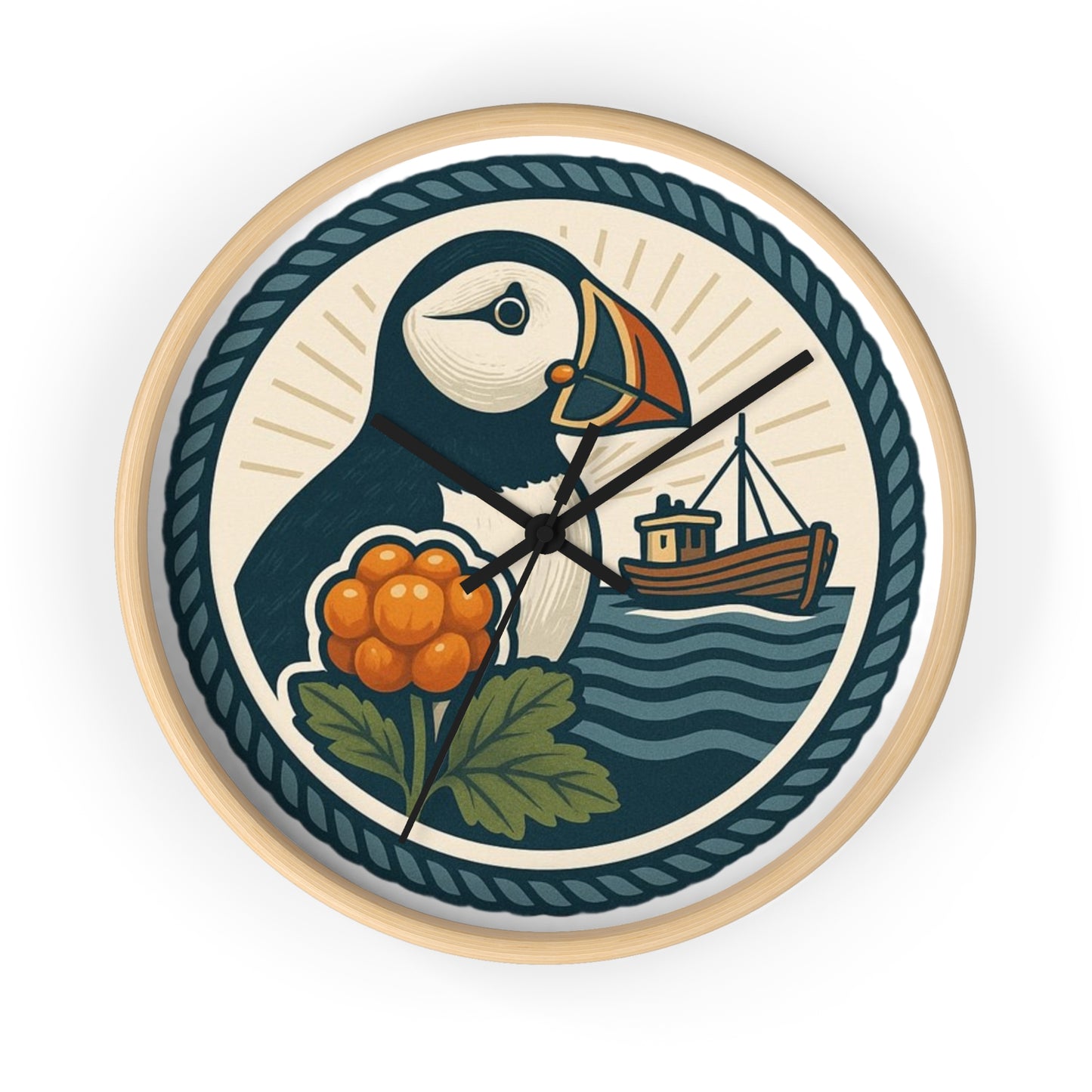 Puffin trifft Präzision – unsere Wanduhr mit nordischem Charme