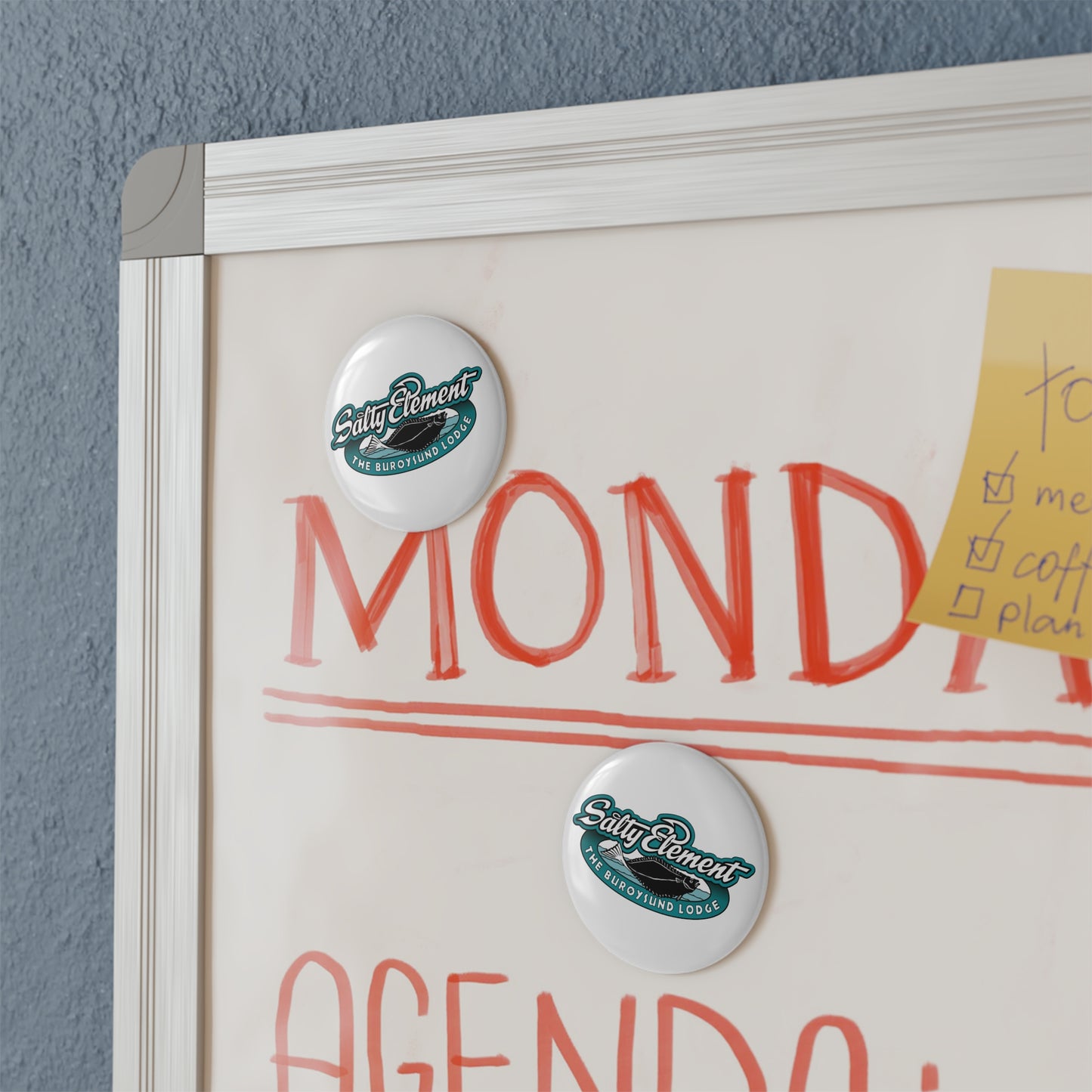Runder Button-Magnet – Salty Look für Kühlschrank & Co.