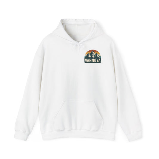 Adventure-Ready Unisex Hoodie with Vintage Lodge Design