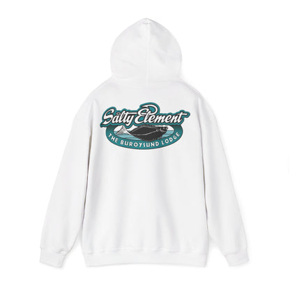 Adventure-Ready Unisex Hoodie with Vintage Lodge Design