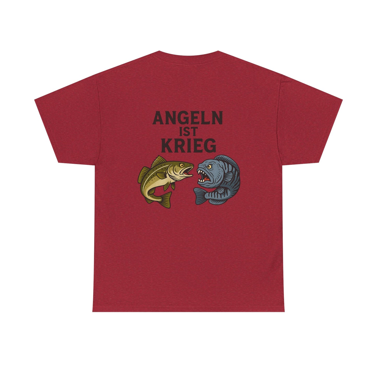 Unisex Heavy Cotton T-Shirt – „Angeln ist Krieg“ – Für alle, die es ernst meinen