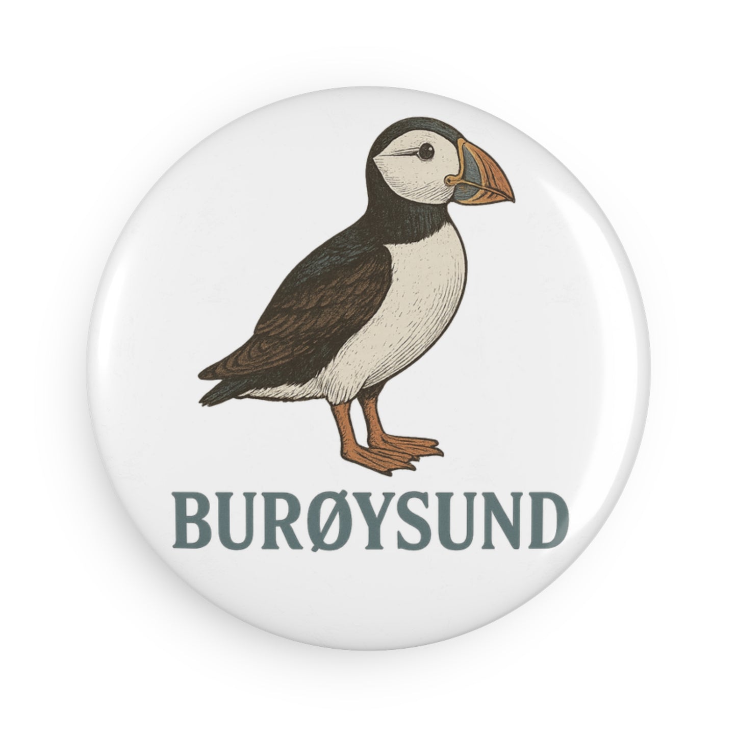 Puffin Button Magnet - Round Design, 1 & 10 Pack