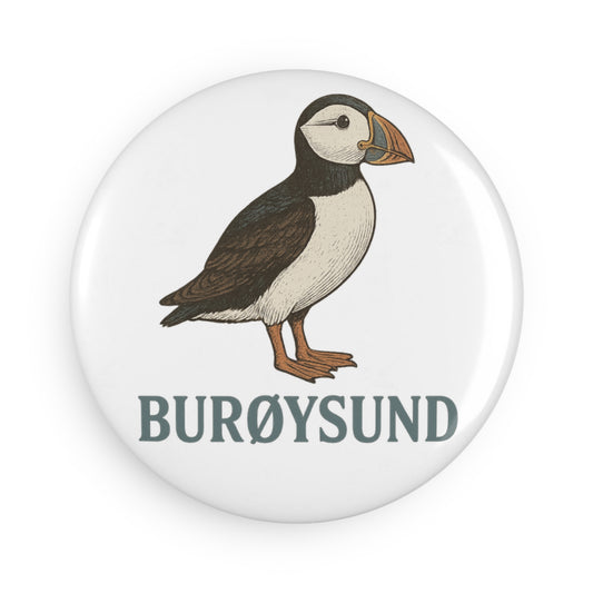 Puffin Button Magnet - Round Design, 1 & 10 Pack
