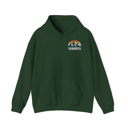 Adventure-Ready Unisex Hoodie with Vintage Lodge Design