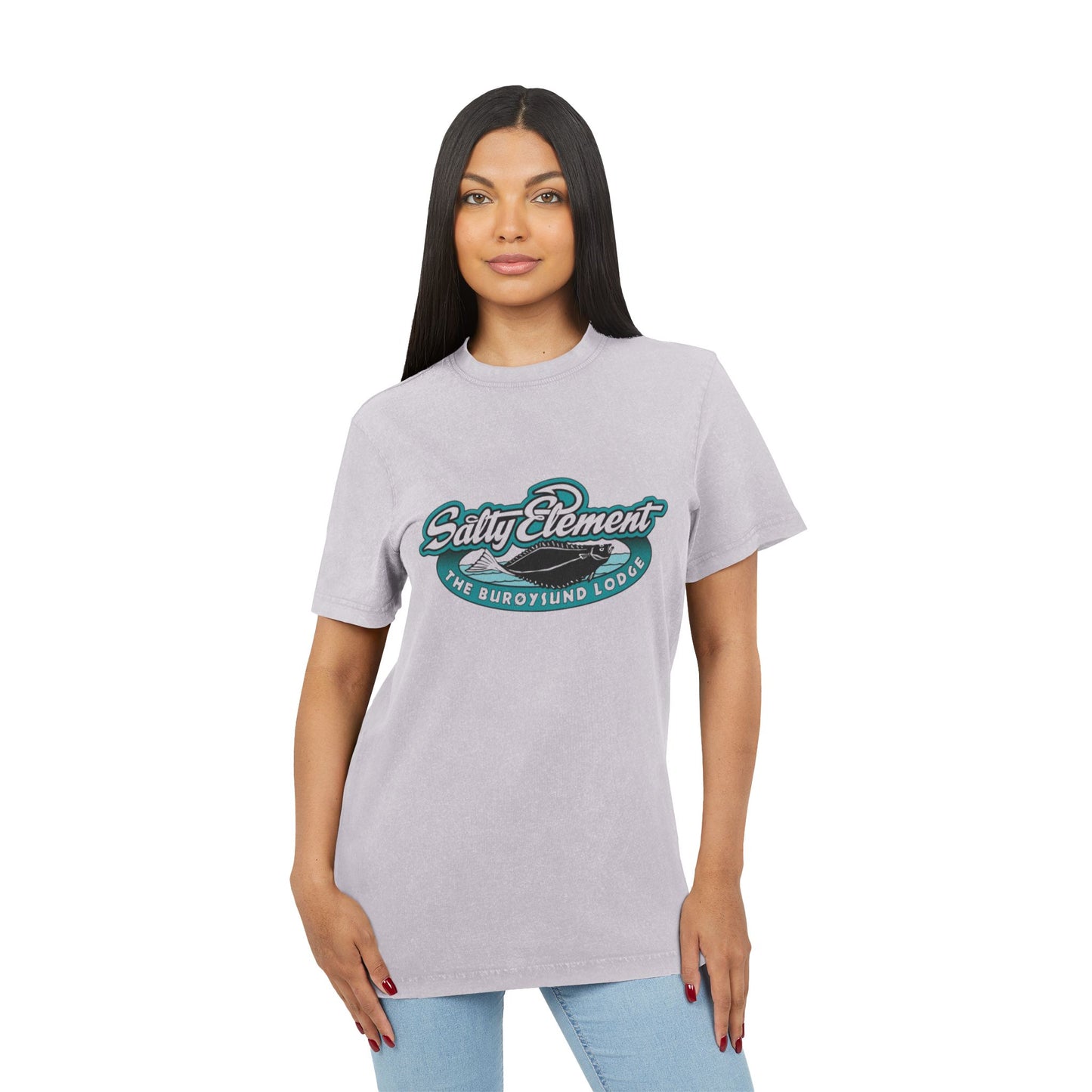 Vintage T-Shirt im Acid-Wash-Look – Mit Salty Element Logo für den maritimen Stil mit Charakter