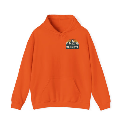 Adventure-Ready Unisex Hoodie with Vintage Lodge Design