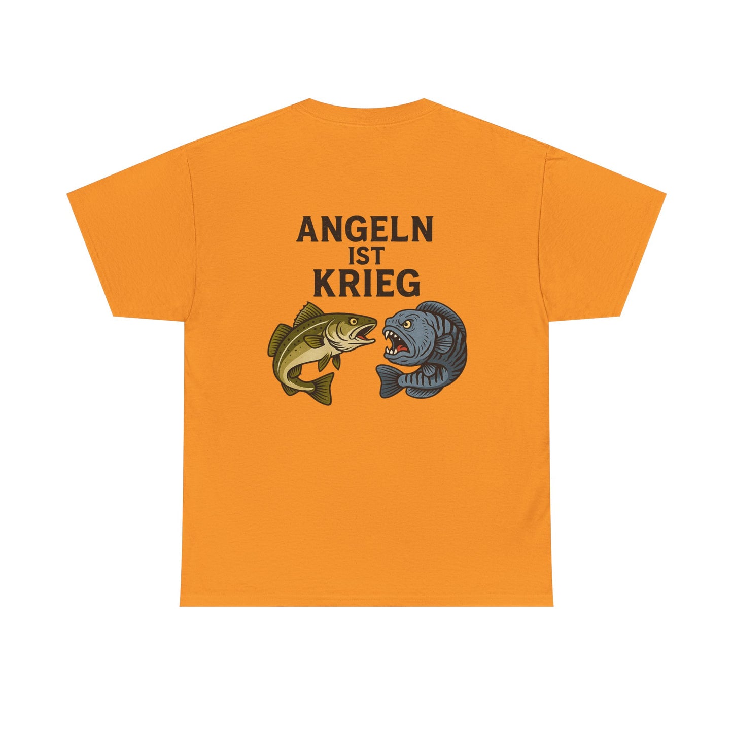 Unisex Heavy Cotton T-Shirt – „Angeln ist Krieg“ – Für alle, die es ernst meinen
