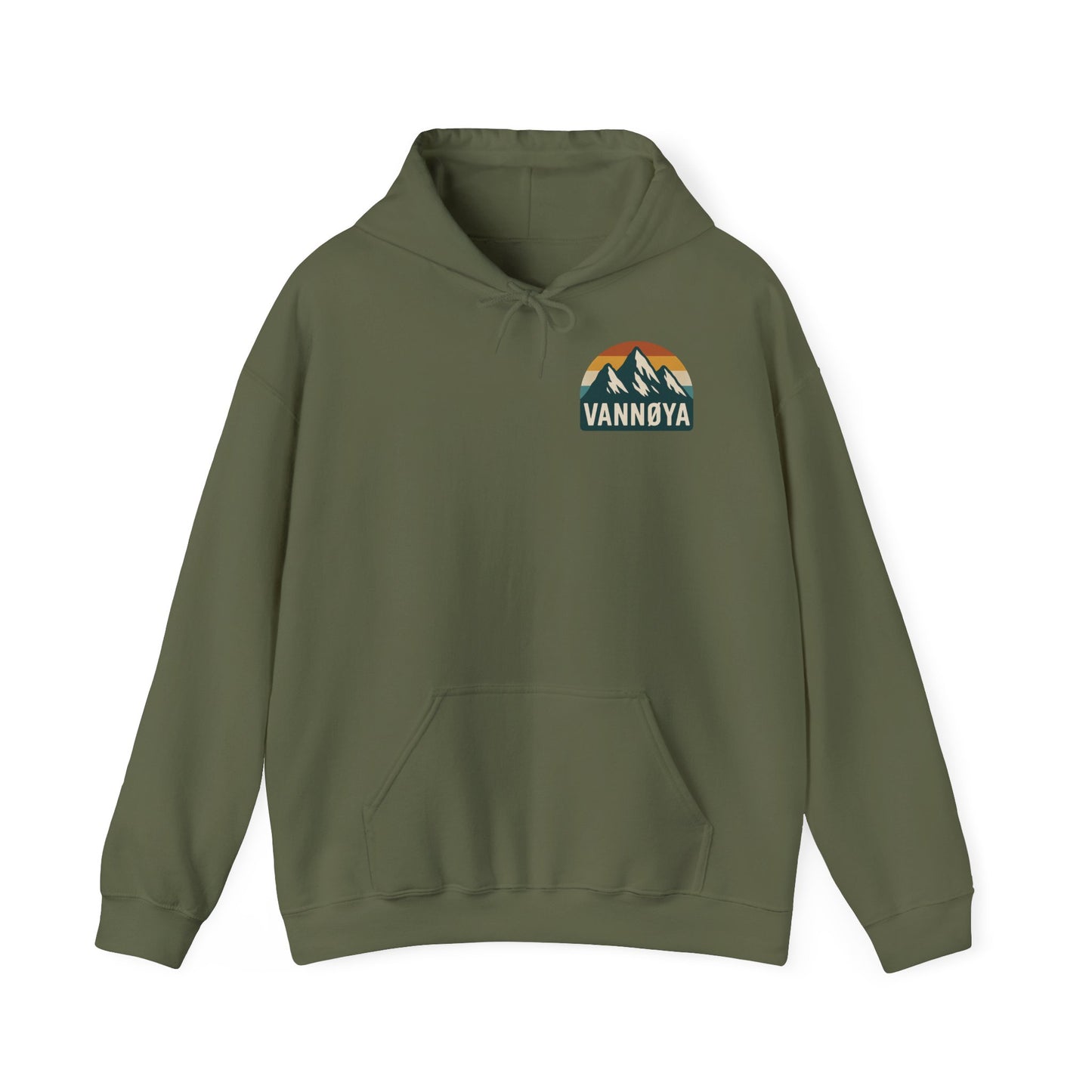 Adventure-Ready Unisex Hoodie with Vintage Lodge Design