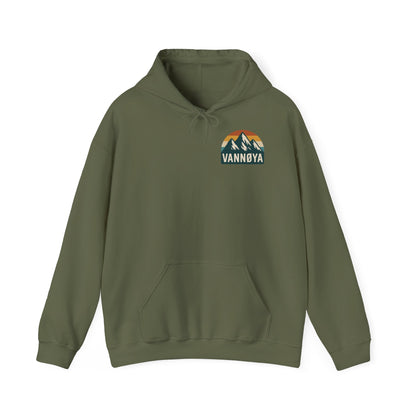 Adventure-Ready Unisex Hoodie with Vintage Lodge Design