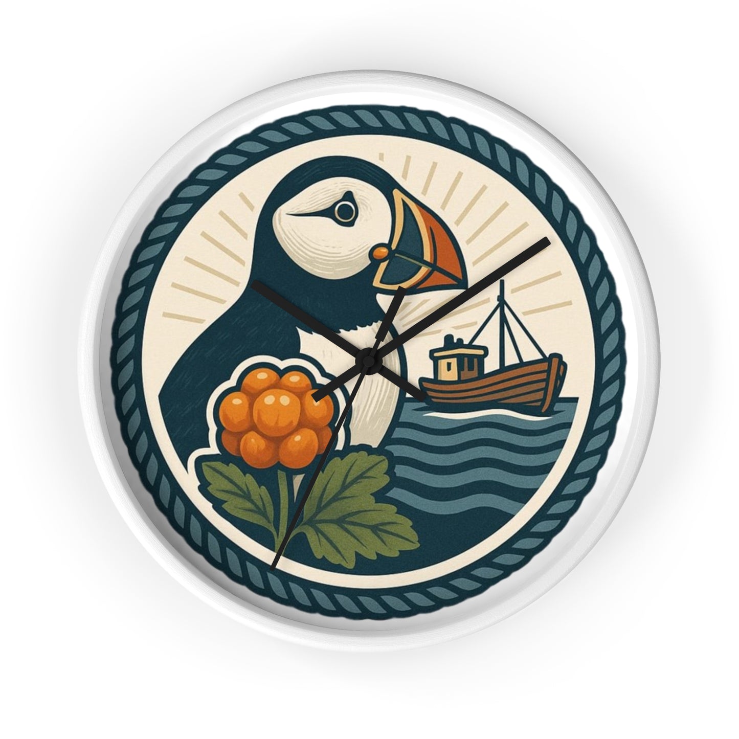 Puffin trifft Präzision – unsere Wanduhr mit nordischem Charme