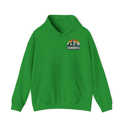 Adventure-Ready Unisex Hoodie with Vintage Lodge Design