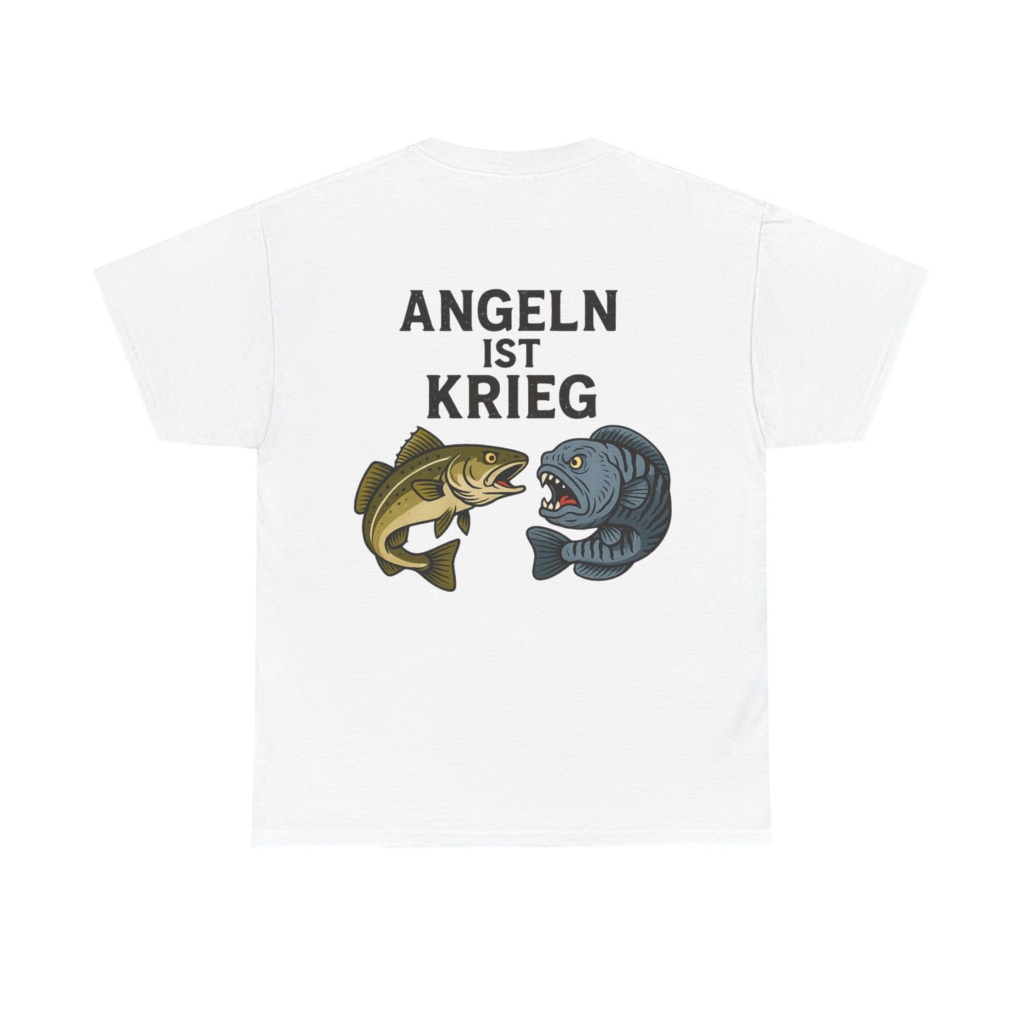 Unisex Heavy Cotton T-Shirt – „Angeln ist Krieg“ – Für alle, die es ernst meinen