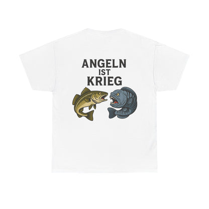 Unisex Heavy Cotton T-Shirt – „Angeln ist Krieg“ – Für alle, die es ernst meinen