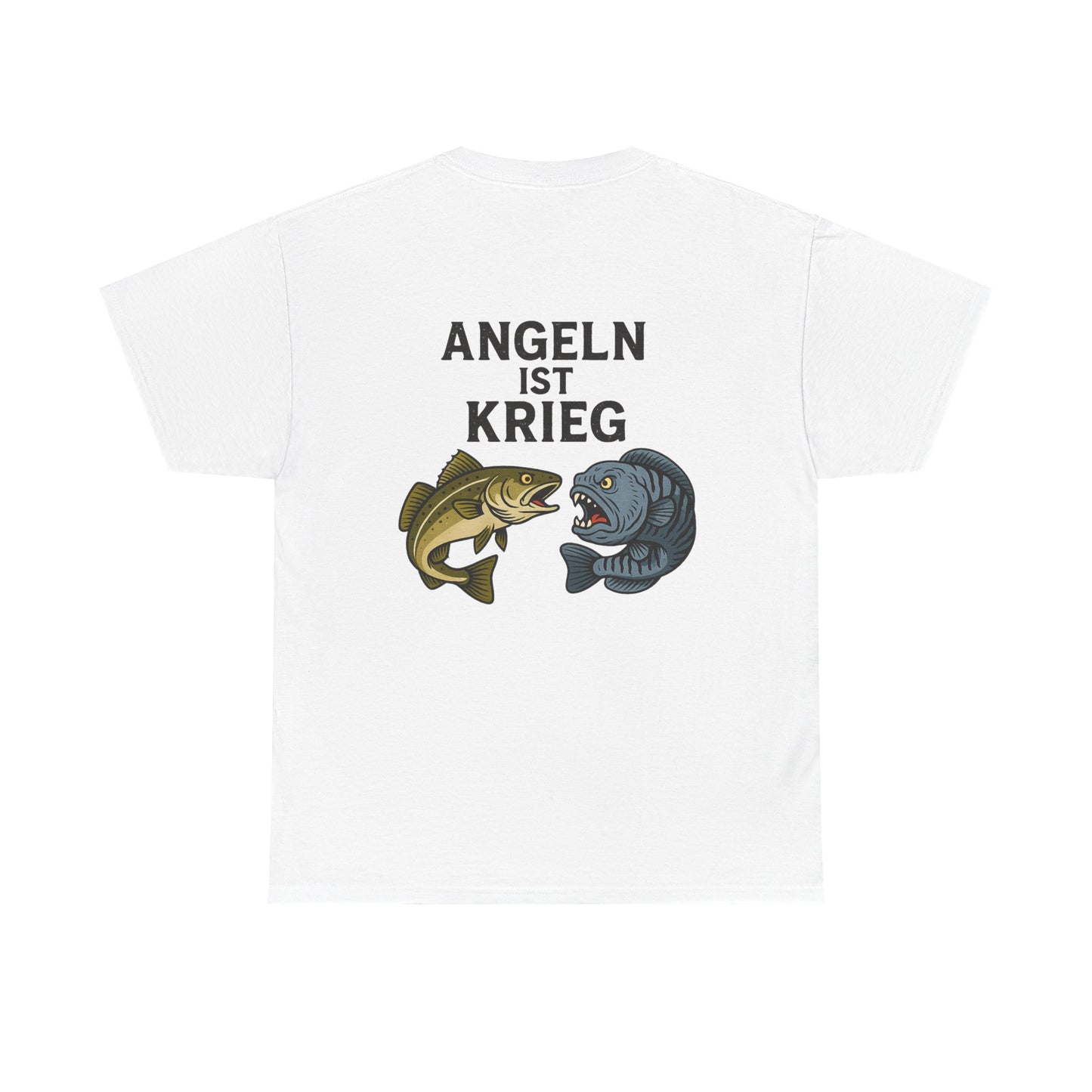 Unisex Heavy Cotton T-Shirt – „Angeln ist Krieg“ – Für alle, die es ernst meinen