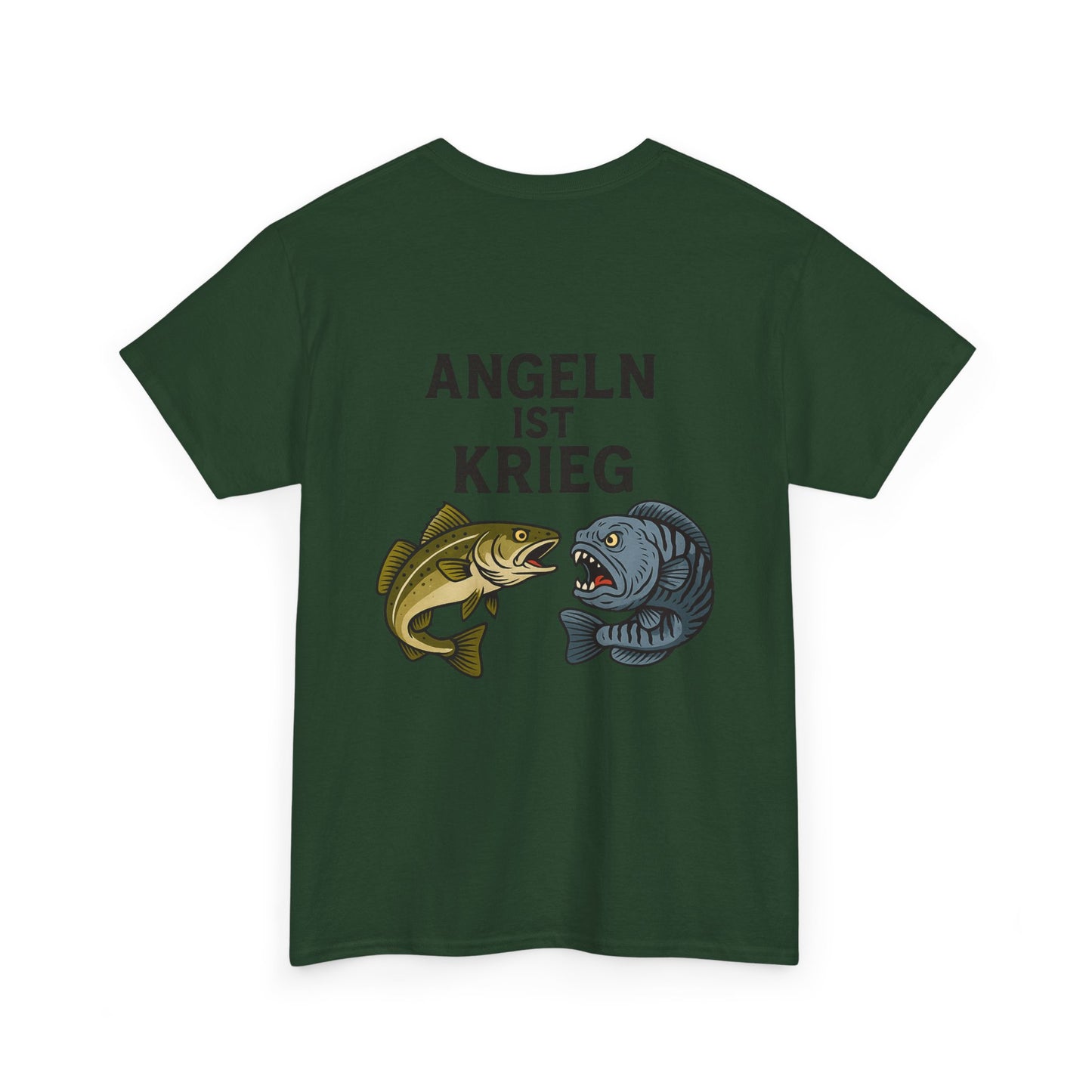 Unisex Heavy Cotton T-Shirt – „Angeln ist Krieg“ – Für alle, die es ernst meinen