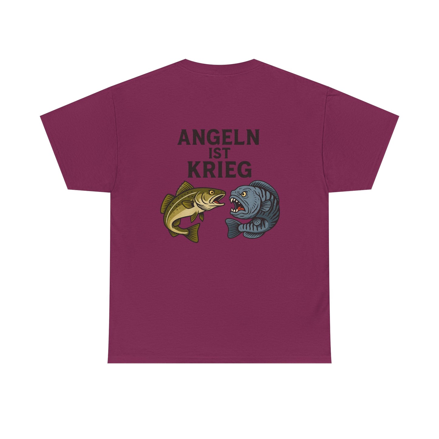 Unisex Heavy Cotton T-Shirt – „Angeln ist Krieg“ – Für alle, die es ernst meinen