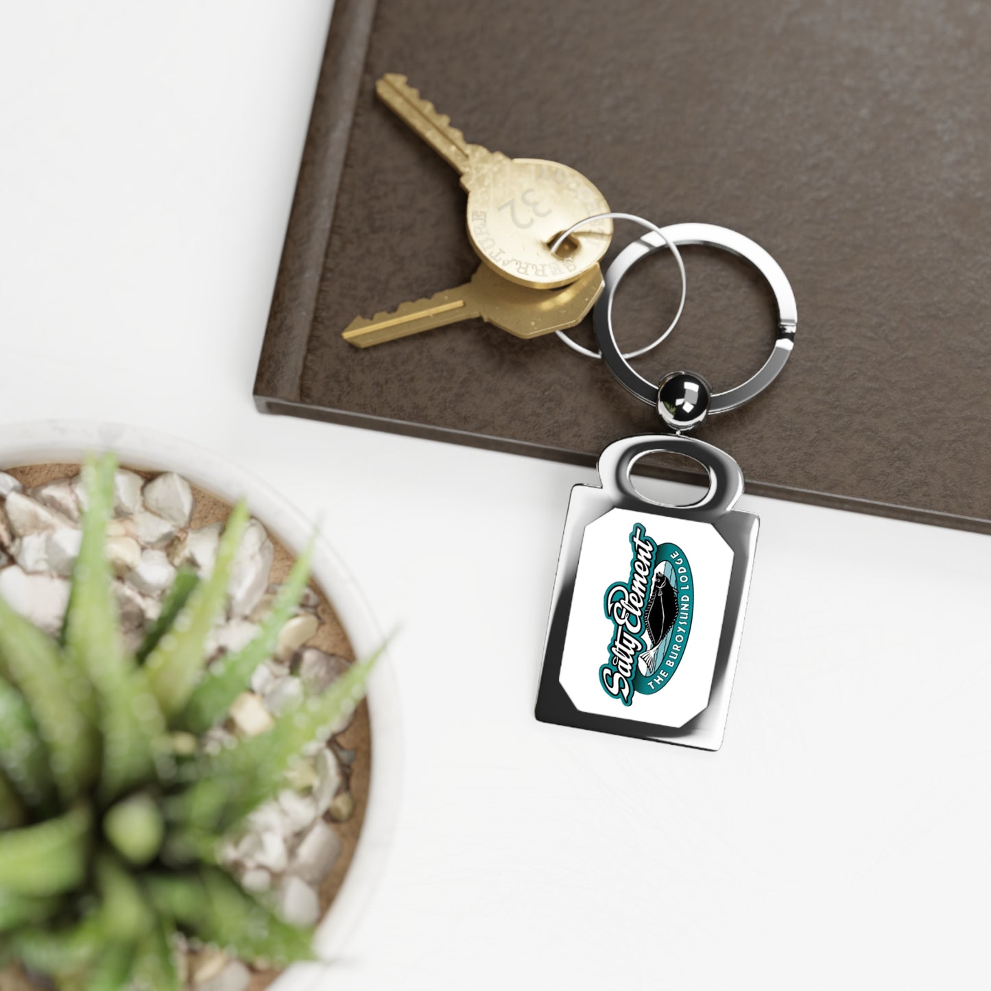 Personalized Rectangle Photo Keyring - Customizable Metal Keychain