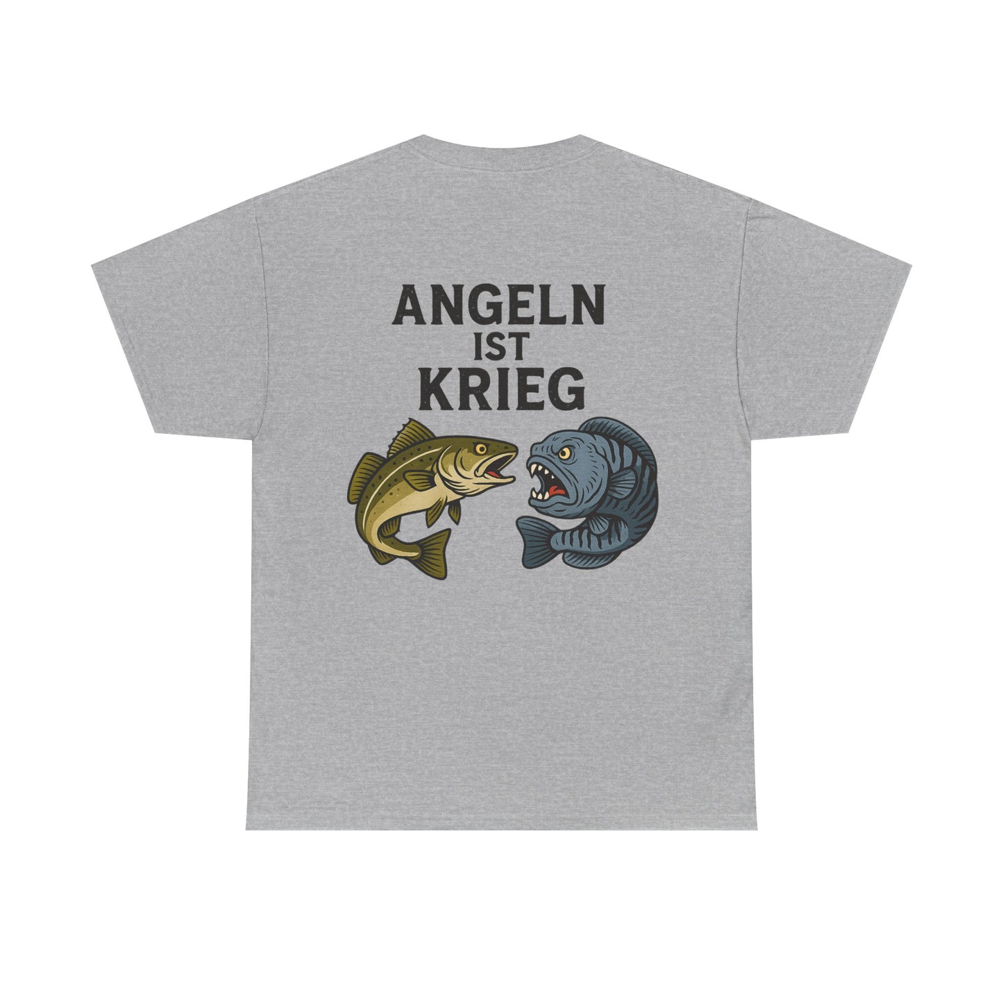 Unisex Heavy Cotton T-Shirt – „Angeln ist Krieg“ – Für alle, die es ernst meinen
