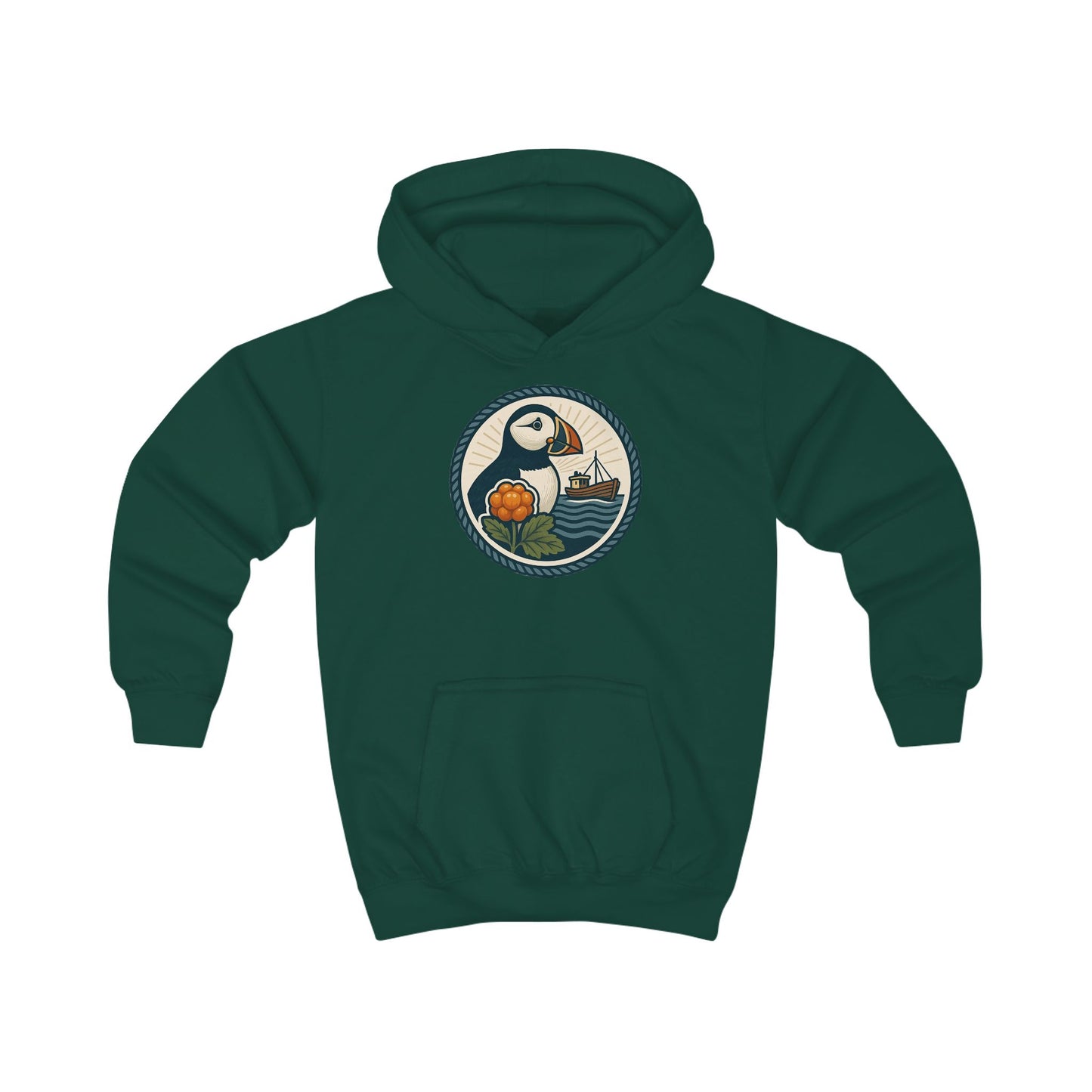 Adventurous Puffin Kids Hoodie