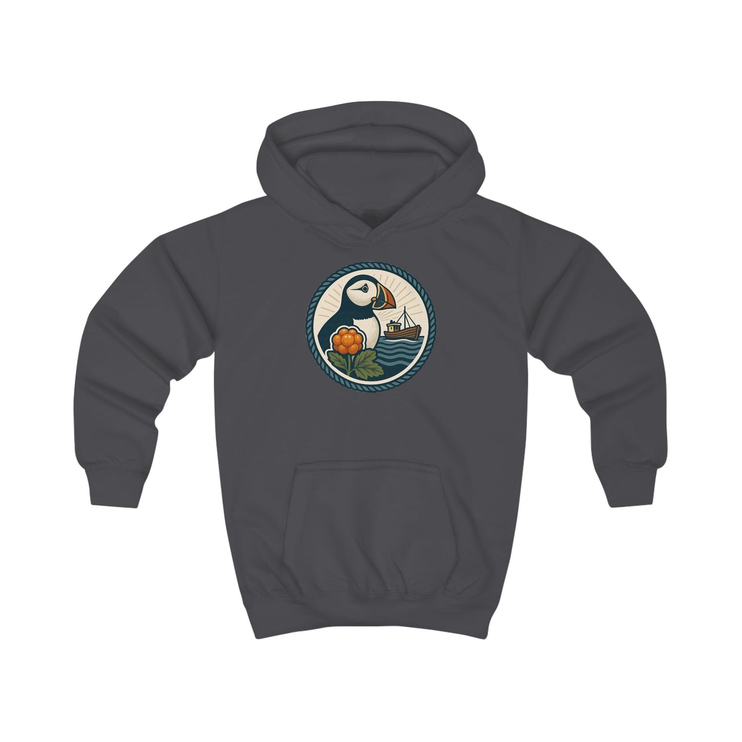Adventurous Puffin Kids Hoodie