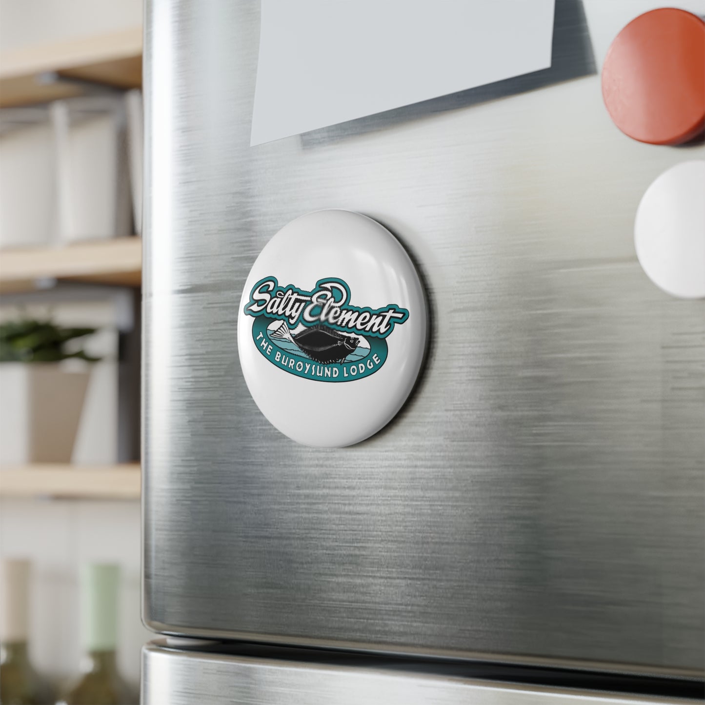 Runder Button-Magnet – Salty Look für Kühlschrank & Co.